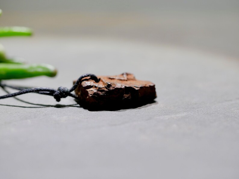 Raw Tektite Pendant Gift for Men small rough stone necklace 1.1/'/'