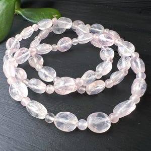 Rose Quartz Bracelet Pink Crystal Jewelry, Strechty Star Rose Quartz Bracelet