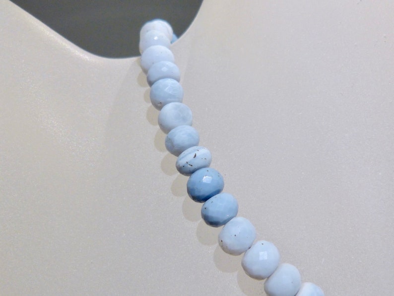 Blue Opal Necklace 16.5/'/' faceted genuine Opal Peruvian gradient colors denim blue jewelry