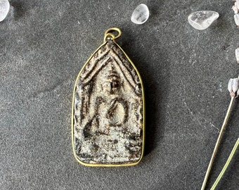 Vintage Stone Buddha Necklace 53mm