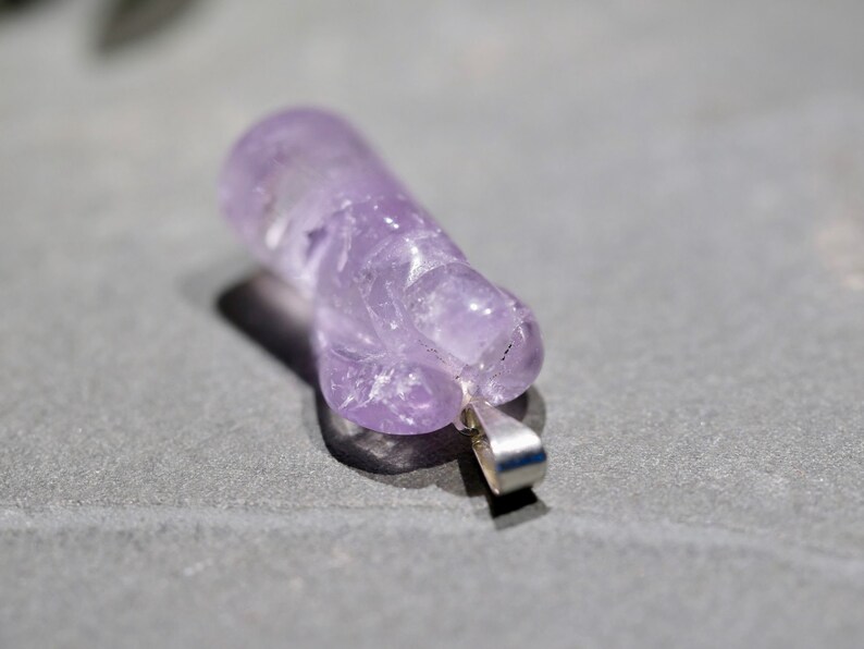 Tiny Amethyst Angel Pendant for Grief Healing and Aura Protection guardian angel necklace