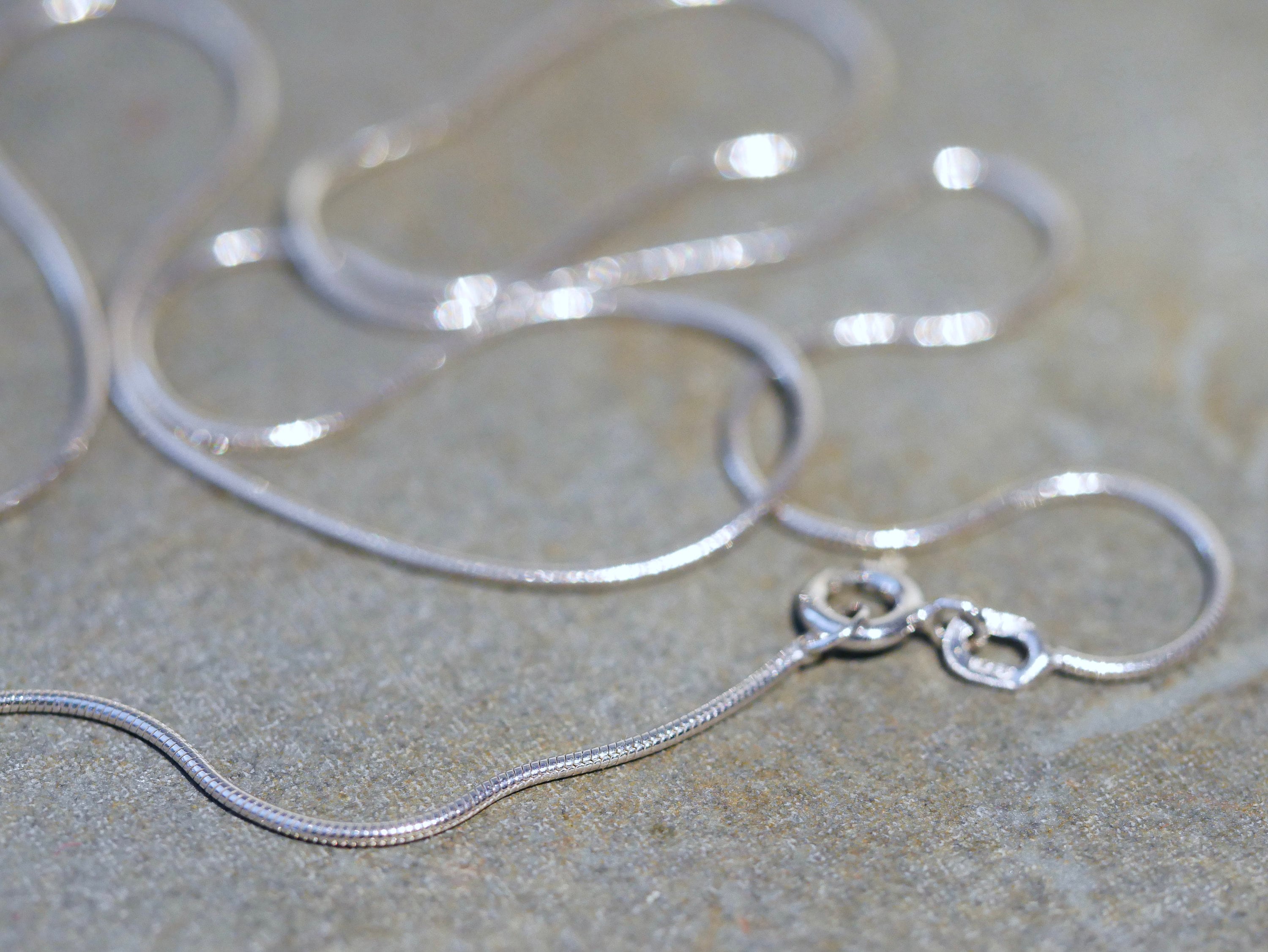 Collana A Catena A Forma Di Serpente In Argento 925 Rodio 50Cm - Foto 8