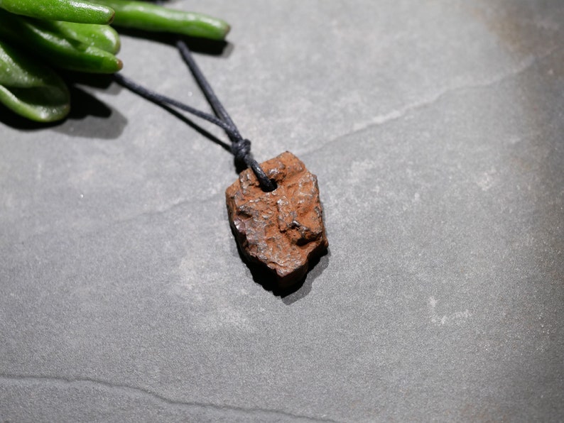 Raw Tektite Pendant Gift for Men small rough stone necklace 1.1/'/'