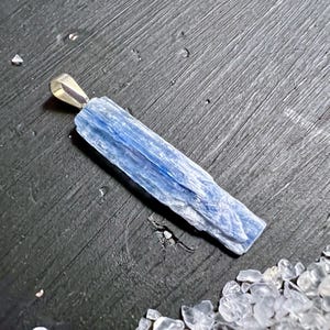 Blue Kyanite Pendant | Raw Crystal Necklace | Chakra Jewelry | Zodiac Virgo Libra | Meditation Stone