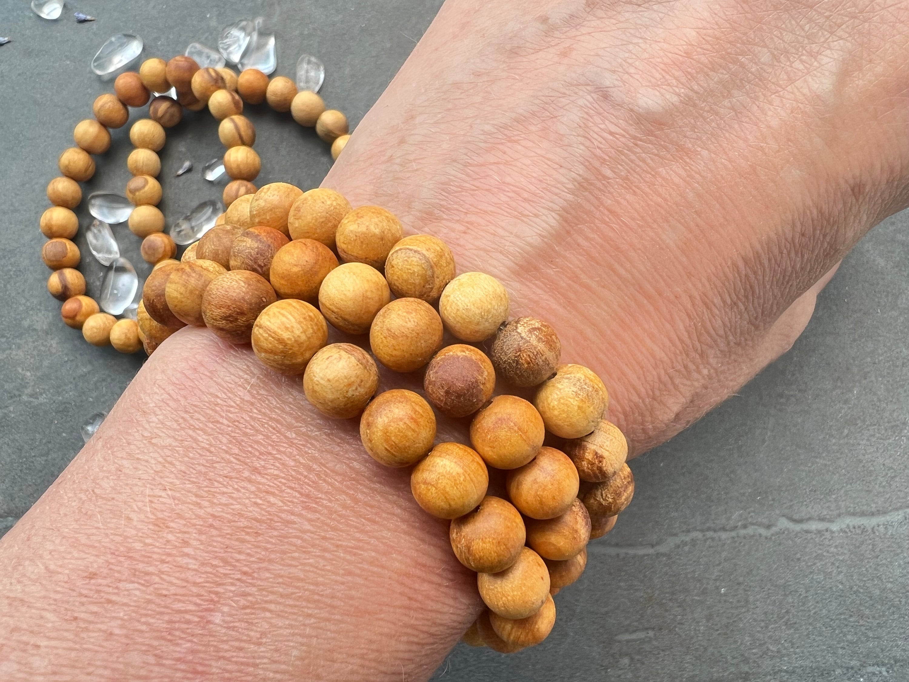 Pulsera Palo Santo 8 mm cosechada de manera sostenible - Etsy España