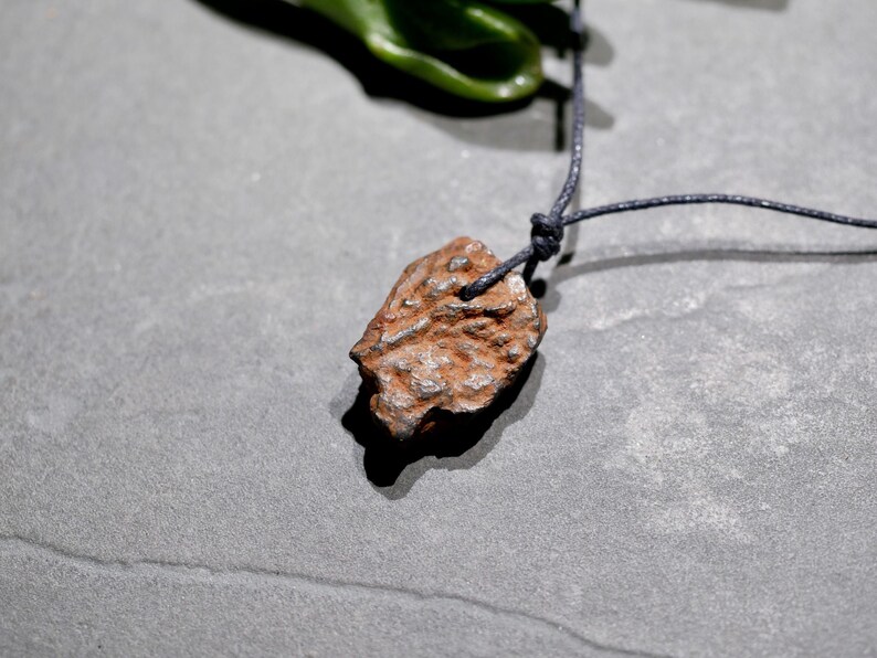 Raw Tektite Pendant Gift for Men small rough stone necklace 1.1/'/'