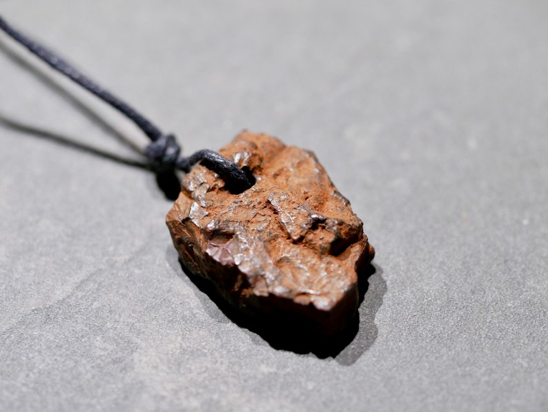 Raw Tektite Pendant Gift for Men small rough stone necklace 1.1/'/'