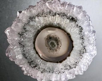 Amethyst Stalactite Pendant Uruguay 4cm | Flower Sun Slice | 925 Silver | Translucent