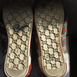 Zapatillas Gucci vintage de lona con monograma Boulevard para hombre, talla 9,5 (EE. UU.), corte bajo imagen 6