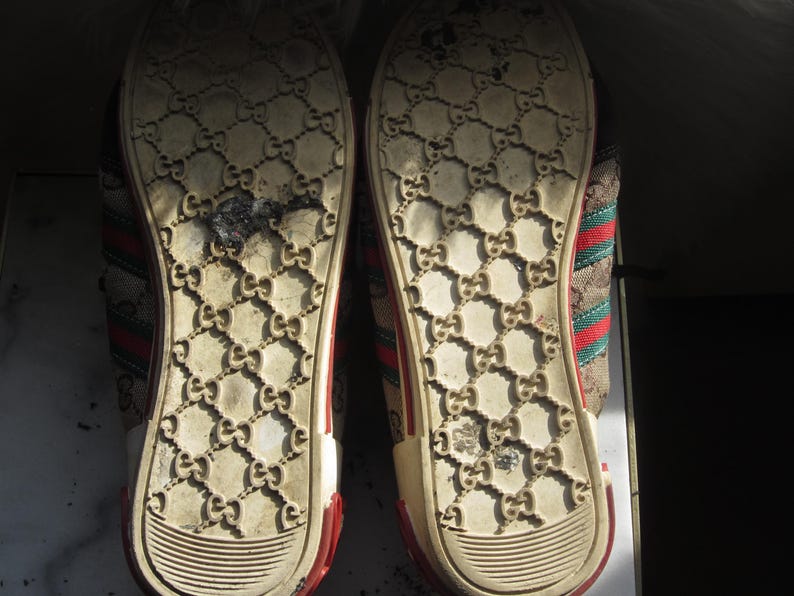 Zapatillas Gucci vintage de lona con monograma Boulevard para hombre, talla 9,5 (EE. UU.), corte bajo imagen 6