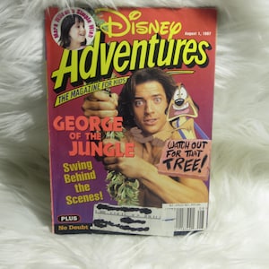 Disney Adventures Magazine George of the Jungle August 1997| Brendan Fraser| Comic Zone| Magazine for Teens| Teenager Magazine| Single Issue