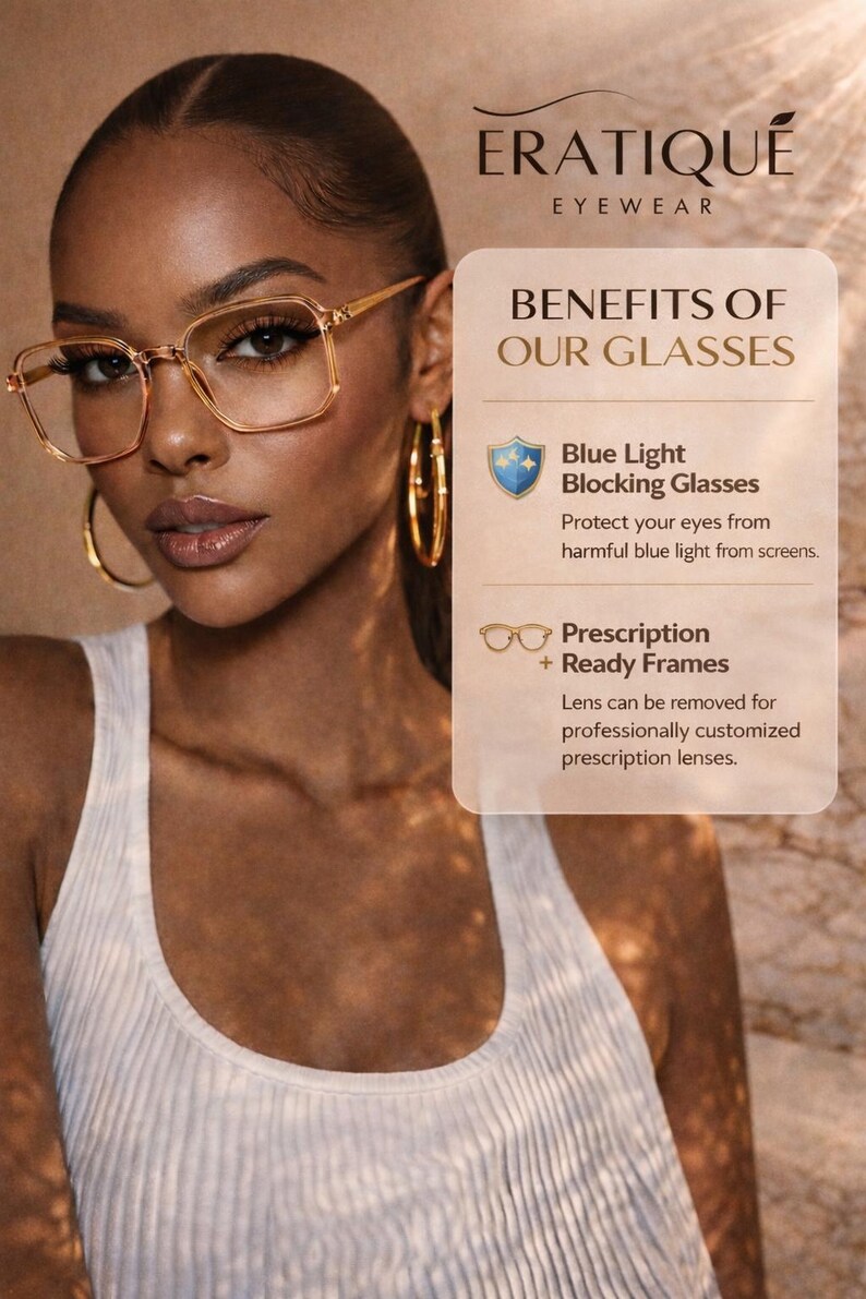 Prescripto Rx10 Inspired Retro Inspired Big Honey Blue Light Glasses-ultra Lightweight RX Ready ...