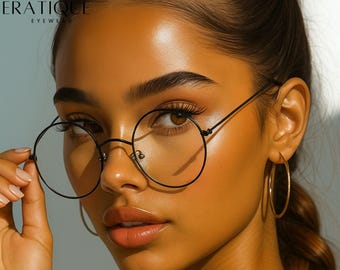 Classic Round Metal Frame Blue Light Glasses| Thin Lightweight Frames| 60MM Lens