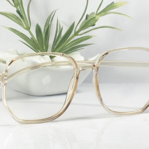 Big Vintage Style Amber Blue Light Glasses -60MM Lens- Ultra Lightweight Frames