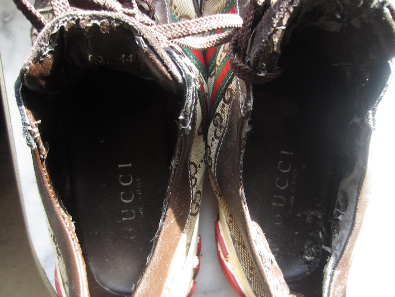Zapatillas Gucci vintage de lona con monograma Boulevard para hombre, talla 9,5 (EE. UU.), corte bajo imagen 5