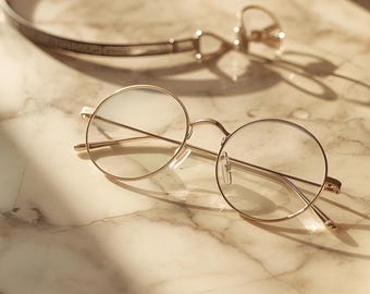 Vintage Style Round Metal Frame Blue Light Blocking Glasses-60MM Lens