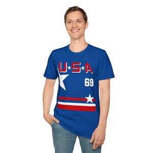 CUSTOM USA (D2: The Mighty Ducks) Unisex Softstyle Shirsey T-Shirt