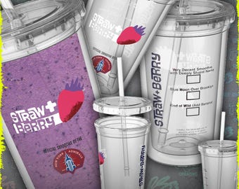 Heated Rivalry - straw+berry 16 oz. Smoothie Cup - Kip Scott Hunter Hockey TV