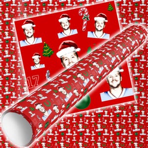 Santa Josh Allen Christmas Wrapping Paper Buffalo Bills Holidays