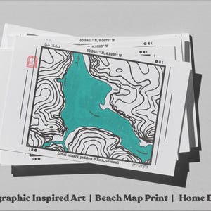 Carte topographique de Rock & Padstow | Estuaire des chameaux | Impression d'art numérique | Carte imprimable des plages de Cornwall à télécharger | Décoration d'intérieur côtière