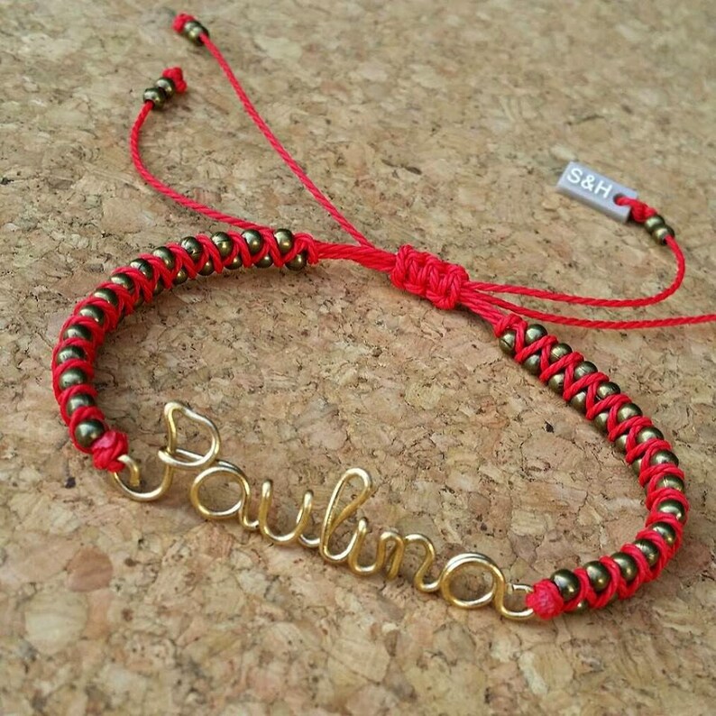 Personalized wire name bracelet personalized string bracelet Etsy