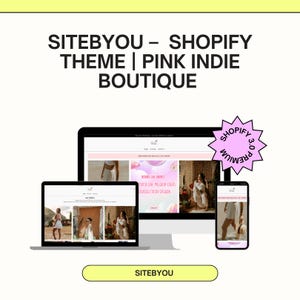 SITEBYOU – Feminine Shopify Theme | Pink Indie Boutique Template | Minimal, Modern & Cute Design | Compatible with Shopify 3.0
