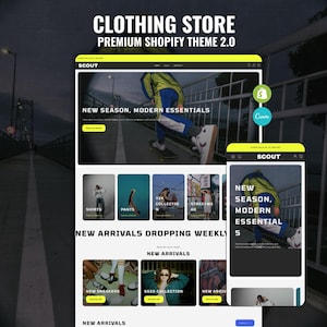 Streetwear Shopify Theme | Clothing Brand Template | Modern Fashion Website | Sporty Style Store + Canva Banners