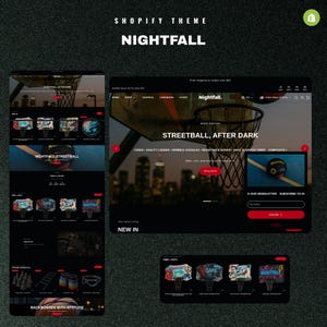 Tema de Shopify para ropa de calle | Plantilla de Shopify para marca de ropa | Tema de Shopify 2.0 para tienda de moda | Plantilla de sitio web de comercio electrónico | NIGHTFALL