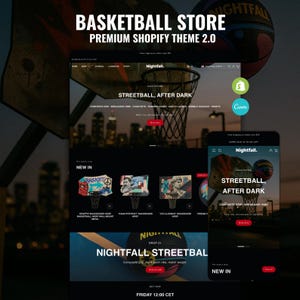 Shopify-Theme für Basketball | Vorlage für einen Streetwear-Sportshop | Website für urbane Sportmarken | Shopify 2.0 + Canva