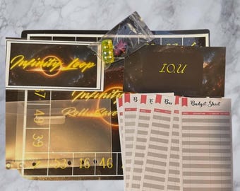 Infinity Loop Savings Game Board – Laminated Cash Flow Budget & Money Challenge Set
