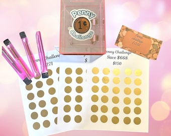 Limited Edition Pink Penny Savings Challenge Lockbox | Acrylic Money Box, Scratch Off Tracker