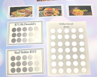 Restaurant Savings Challenge: Custom Scratch Off, Dining Out Fund