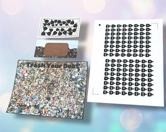 Trash Your Debt™ | Interactive Savings Challenge | Landfill Game Board | 64 or 128 Trash Bag Stickers | Debt Payoff Tracker