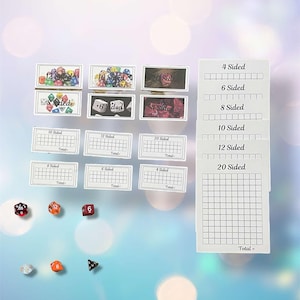 Roll Stuff and Save! Mix & Match DND Dice Savings Challenge – Multiple Dice Options and Tracker Sizes
