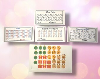 Intentional Spending Plan December No-Spend Bundle | Trackers + themed Stickers | Laminated or Unlaminated