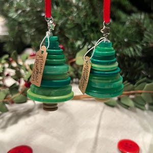 Tree Button Ornament | Tree Ornament | Office Gift | Small Ornament | Holiday Gift | Homemade Ornament | Xmas Ornaments | Stocking Stuffer |
