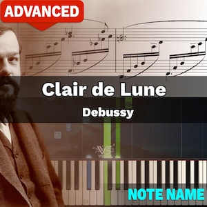 Clair de Lune - Debussy Piano (Piano Sheet Music) PDF With Note Name | Sheet Piano | VMusic