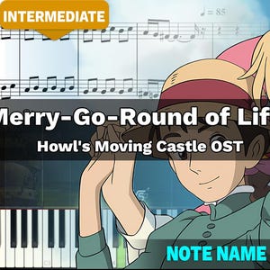 Merry Go Round of Life - Howl&#39;s Moving Castle Piano (Piano Sheet Music) PDF With Note Name | Sheet Piano | VMusic