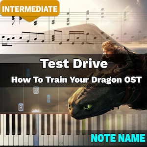 Test Drive - How to Train Your Dragon OST Piano (Piano Sheet Music) PDF With Note Name | Sheet Piano | VMusic