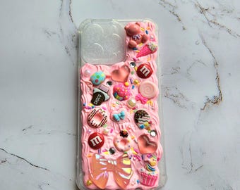 Sugary Pink Candy Phone Case, Kawaii Decoden Case, Magical phone case, Pastel Phone Case, iPhone 15 ProMax