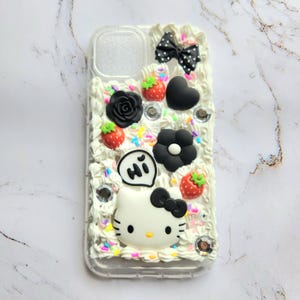 Sugary cake inspired Kitty Phone Case, Kawaii Decoden Case, Dreamy phone case, Cake Phone Case, iPhone 15 Plus