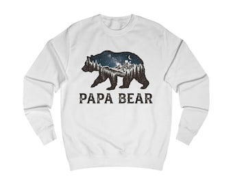 Felpa Papa Bear Bear Silhouette / Montagna Notte Foresta