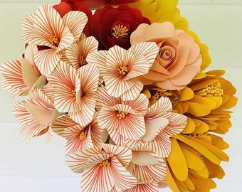 20 stem paper flower bouquet, mixed bouquet, paper flowers, wedding flowers, succulents, paper roses