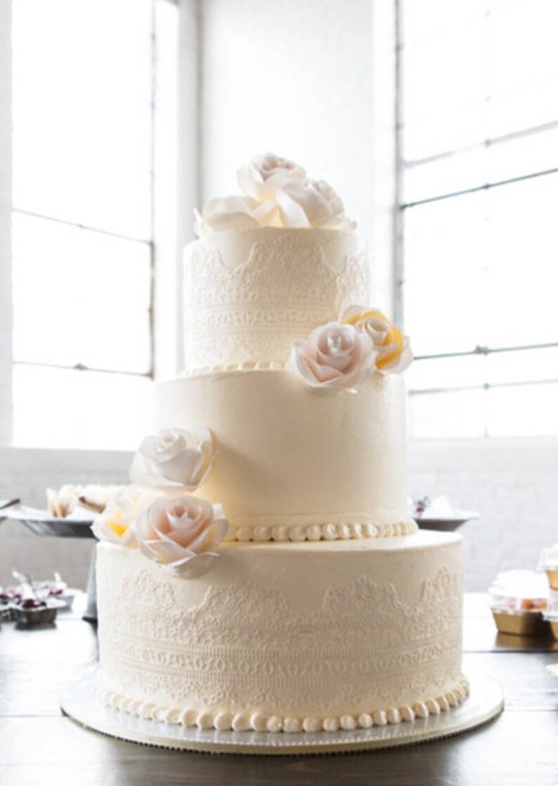 Wedding Cake Decorations Paper Flowers Wedding Flowers Etsy
