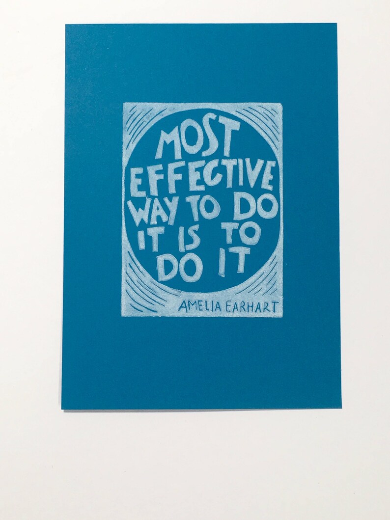 Amelia Earhart print, block print, art print image 2