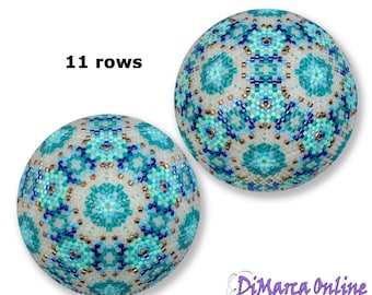 3D Peyote Ball Beading Pattern 11 rows - MOSAIC with Basic Instructions Tutorial