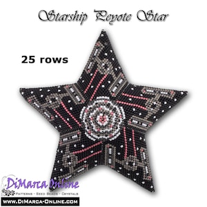 Tutorial 25 rows - 3D Peyote Star Beading Pattern STARSHIP with Basic Instructions image 1