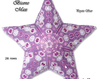 3D PEYOTE STAR Beading Pattern/Tutorial BICONE Max Star + Basic Instructions