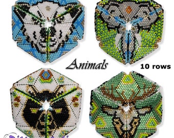 Tutorial 10 rows - 3D Kaleidocycle Beading Pattern/Tutorial ANIMALS with Basic Instructions - NEW Format