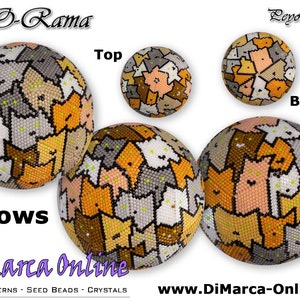 3D Peyote Ball Beading Pattern 15 rows - CAT-O-RAMA with Basic Instructions Tutorial